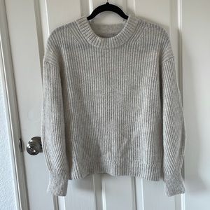 Everlane Oatmeal Alpaca Puff Sleeve Sweater